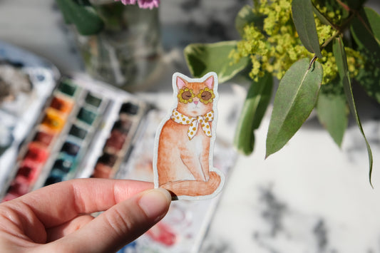 Sunshine Cat Glitter Sticker
