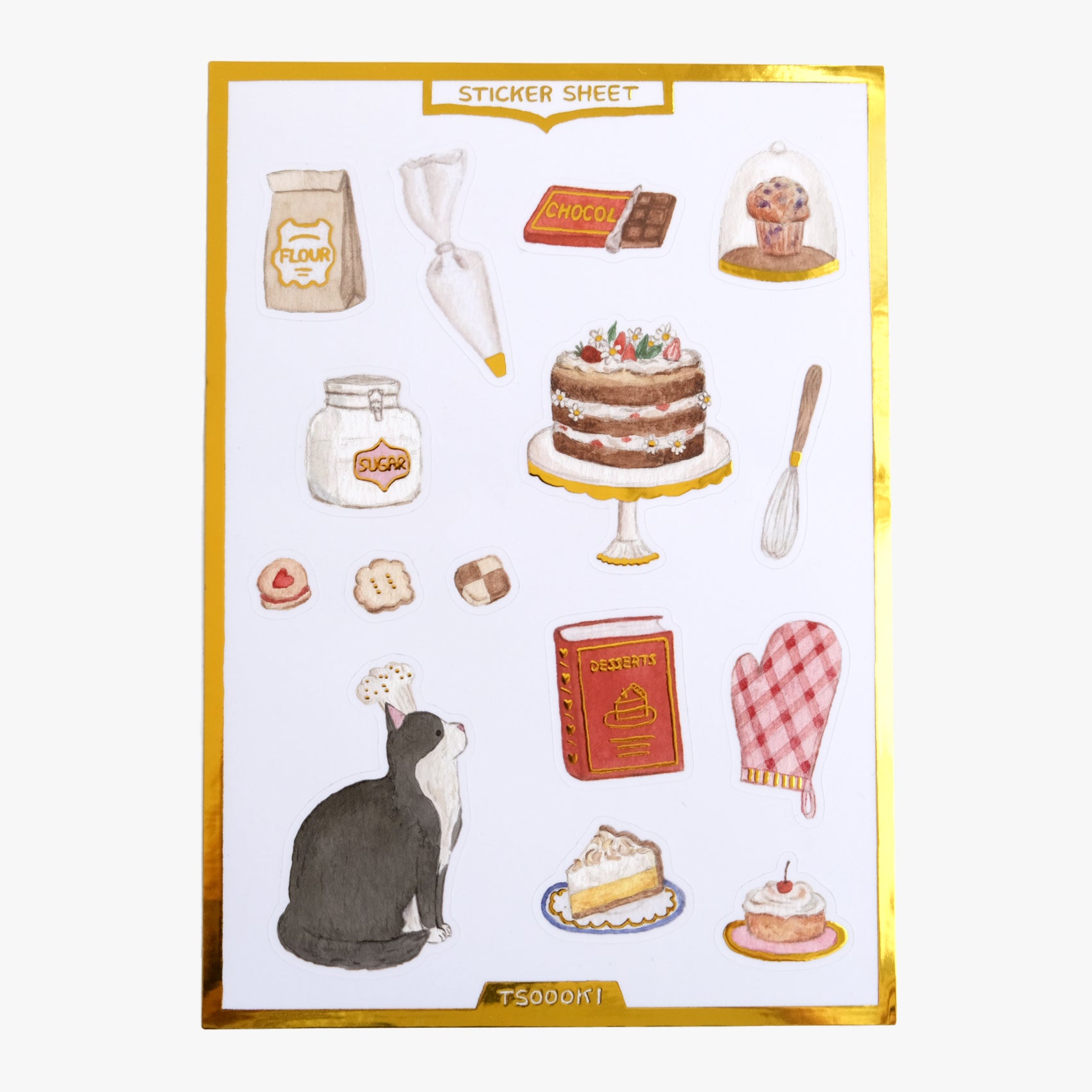 Baking Gold Foil Sticker Sheet – tsoooki