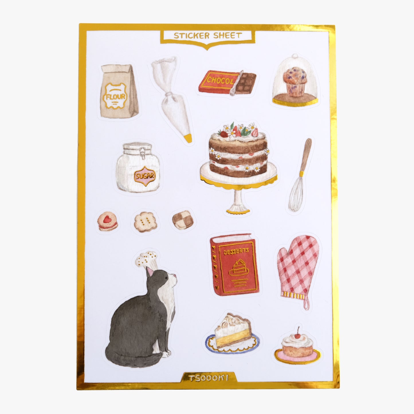 Baking Gold Foil Sticker Sheet