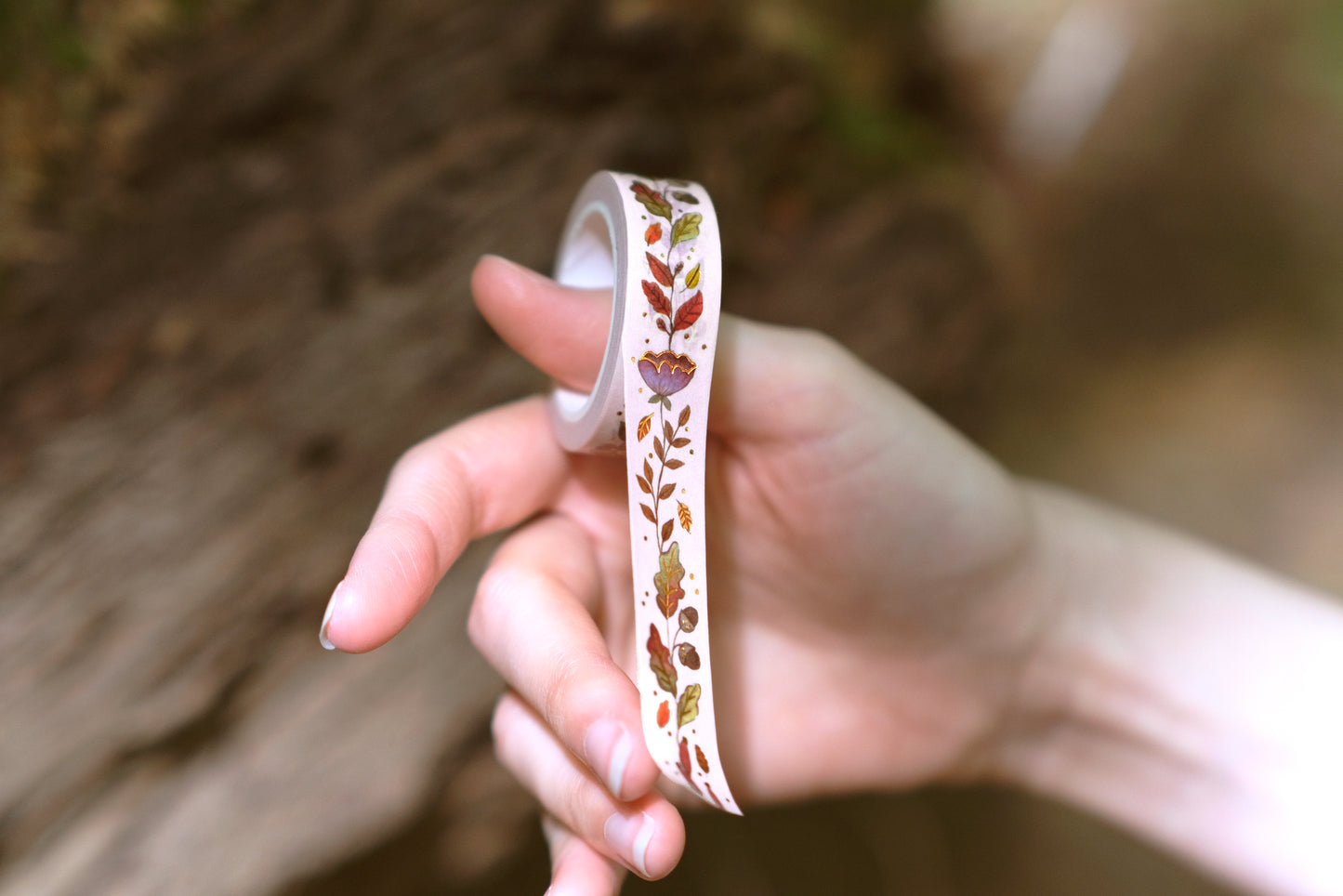 Autumn Florals Gold Foil Washi Tape