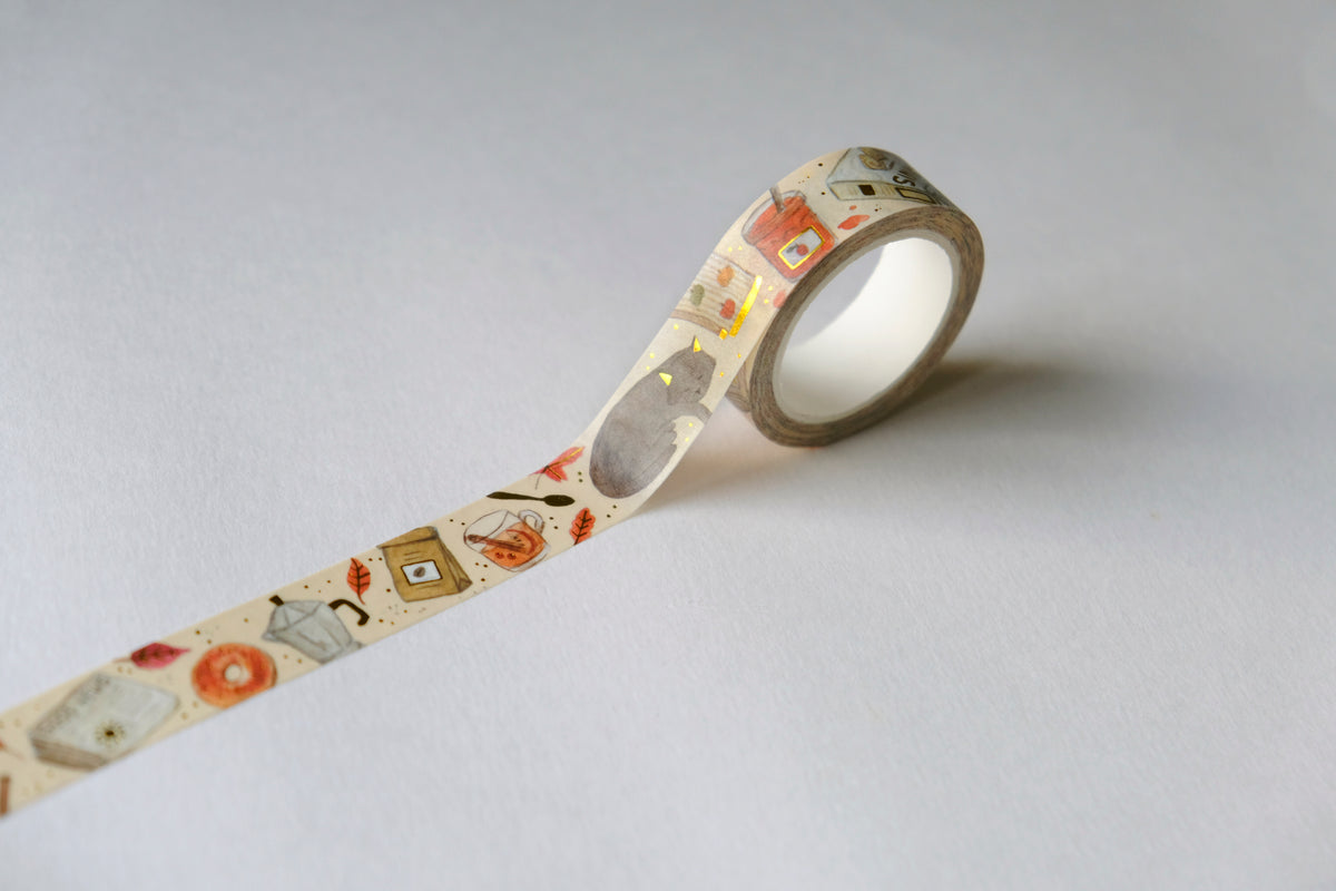 Autumn Morning Gold Foil Washi Tape