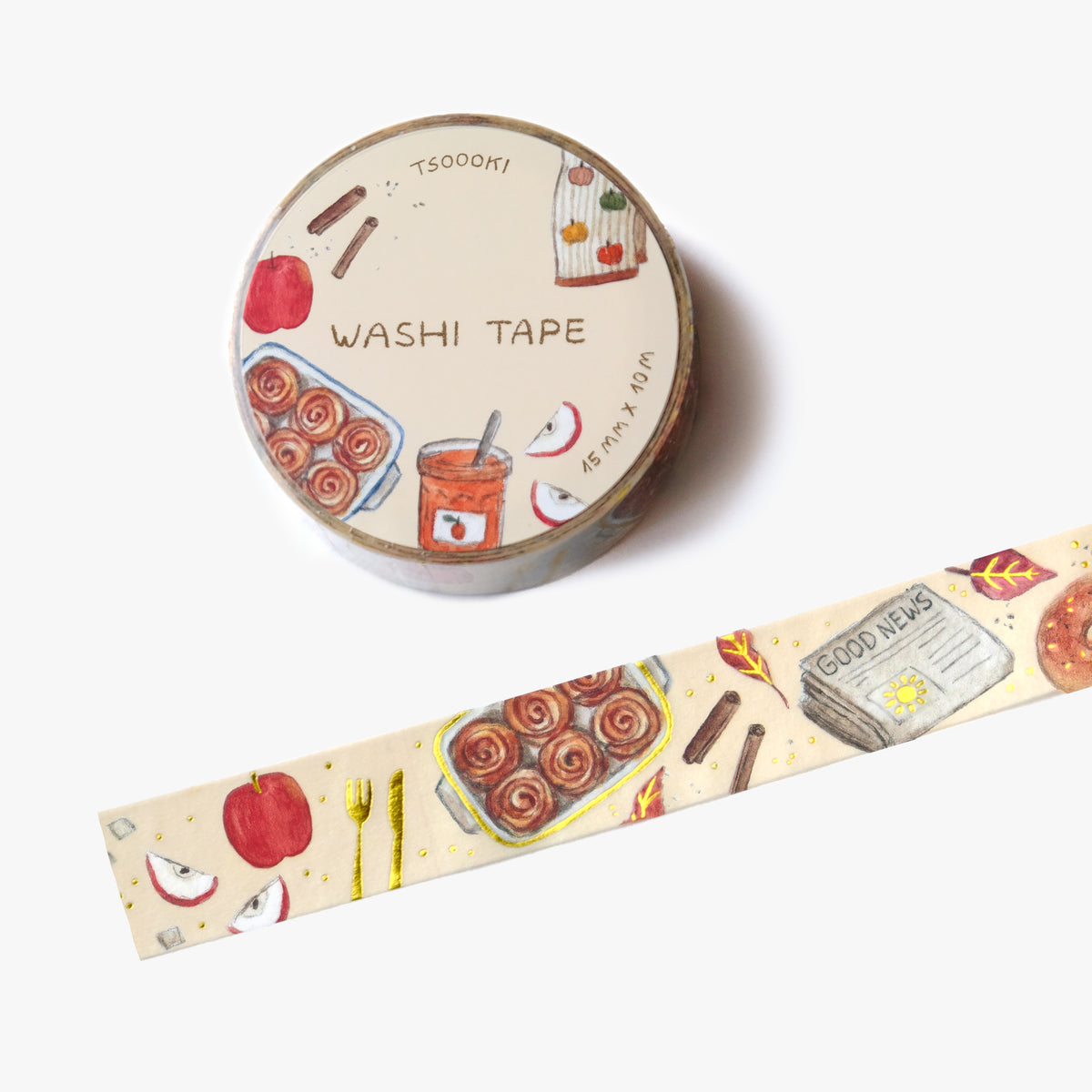Autumn Morning Gold Foil Washi Tape