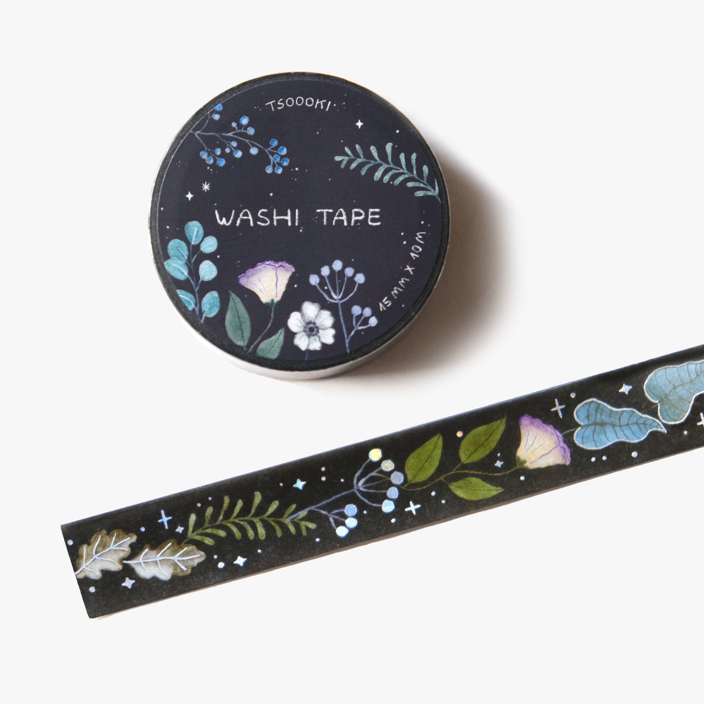 Winter Florals Holographic Foil Washi Tape