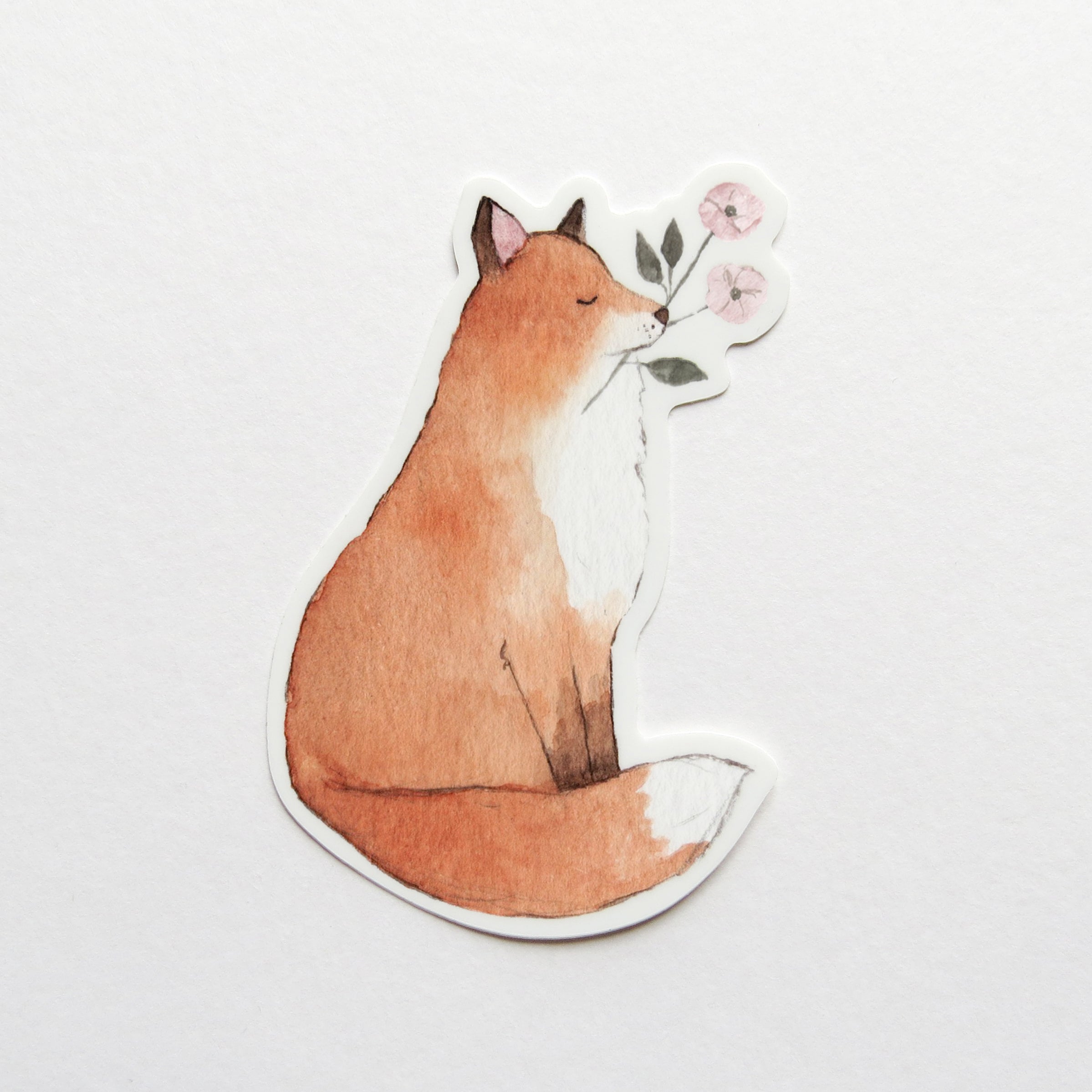 Floral Fox Sticker – tsoooki