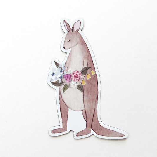 Floral Kangaroo Magnet