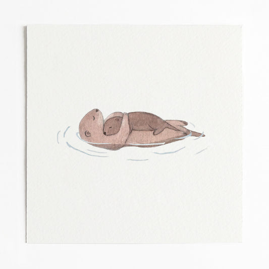 Otter Hug Art Print