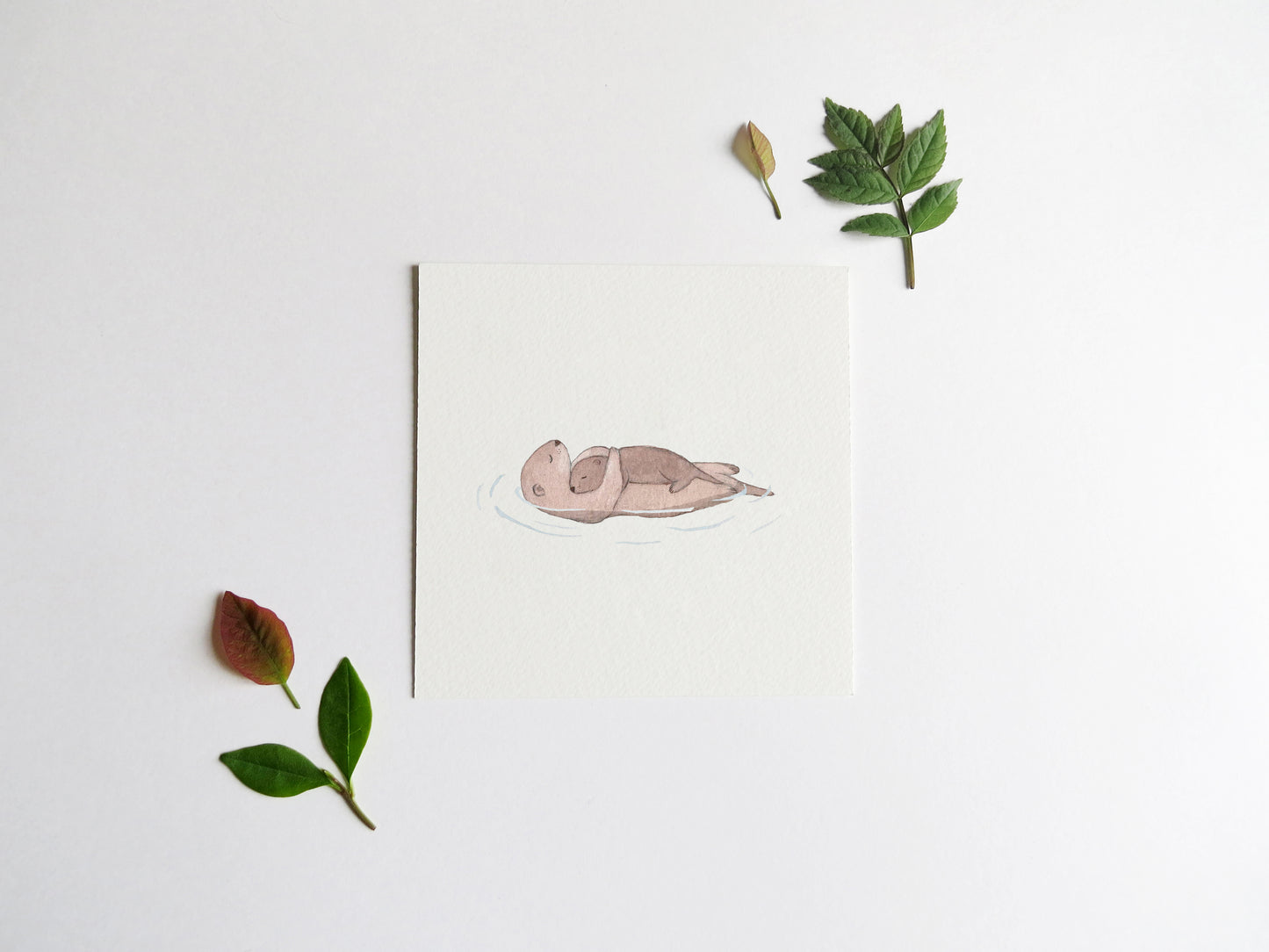 Otter Hug Art Print