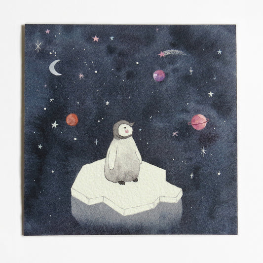 Space Penguin Art Print