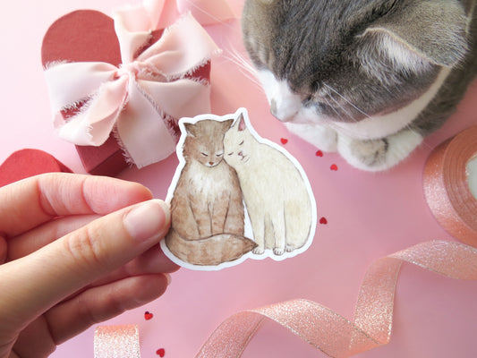 Valentine Cats Sticker