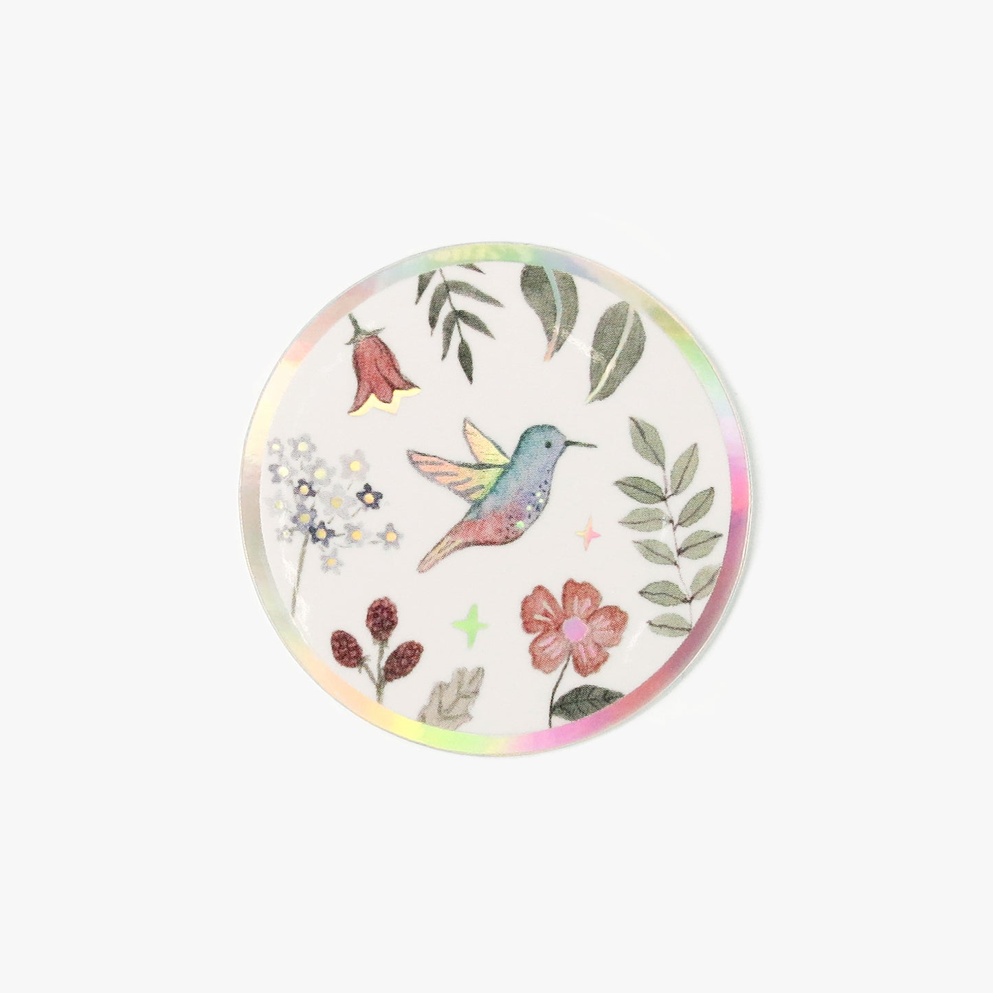 Spring Hummingbird Holographic Sticker